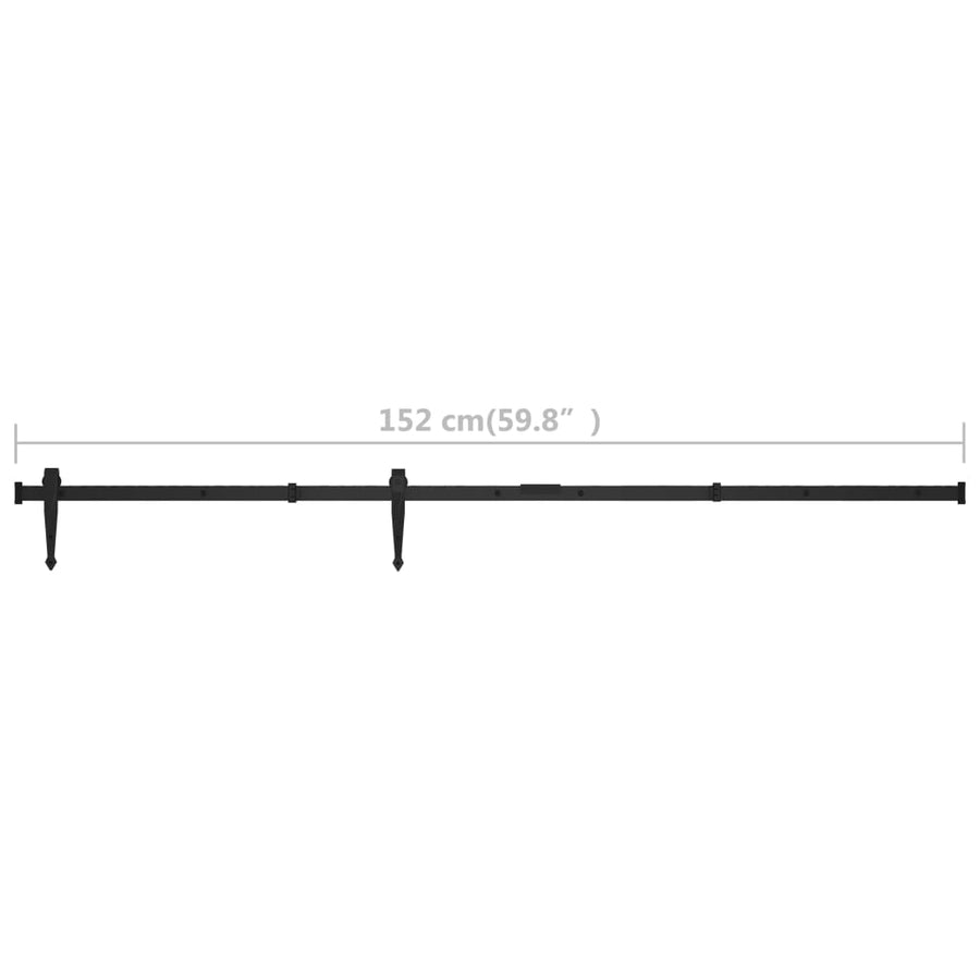Ophangset voor minischuifdeur 152 cm koolstofstaal 152 cm Zwart