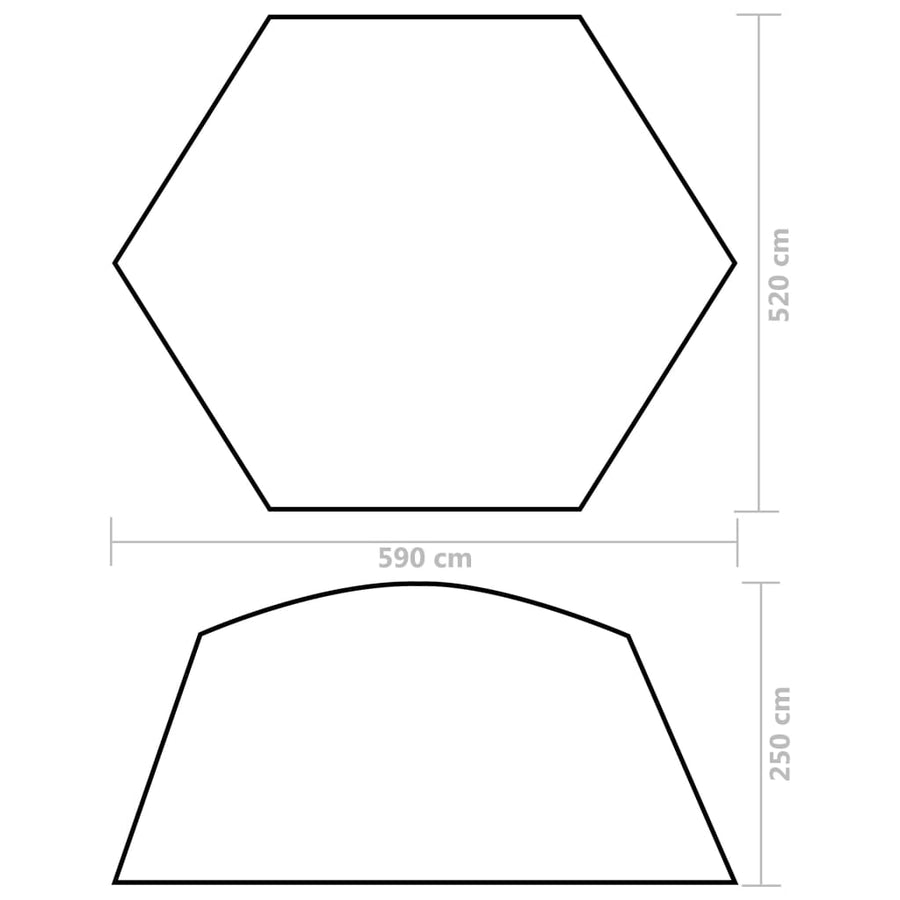 Zwembadtent 590X520X250 Cm Stof Grijs