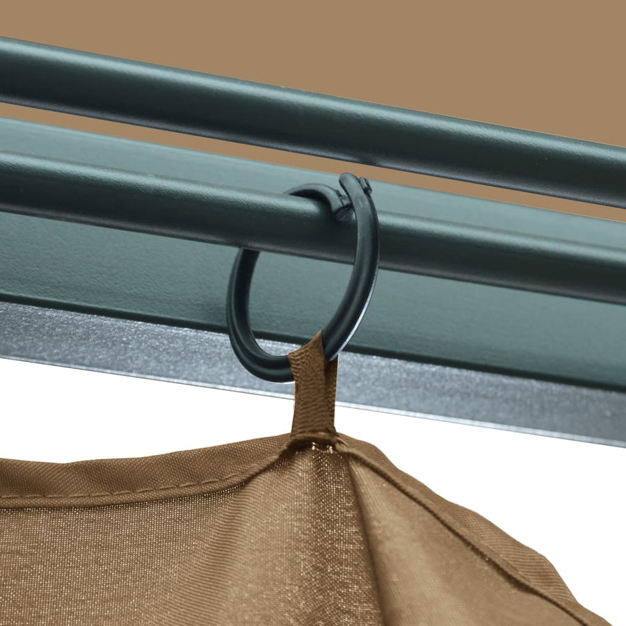 Prieel Met Gordijn Aluminium 300 x 300 cm Taupe