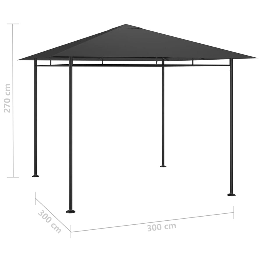 Prieel 180 G/M² 3X3X2,7 M Kleurig Antraciet