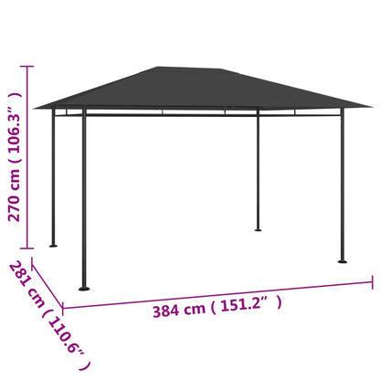 Prieel 180 G/M² 384X281X270 Cm Kleurig Antraciet