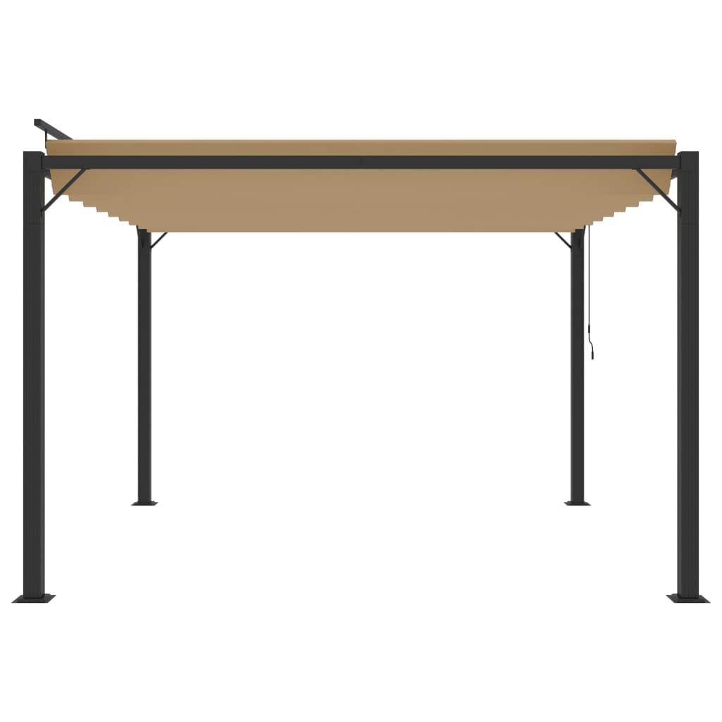 Prieel Met Lamellendak Stof En Aluminium 3 x 3 m Taupe
