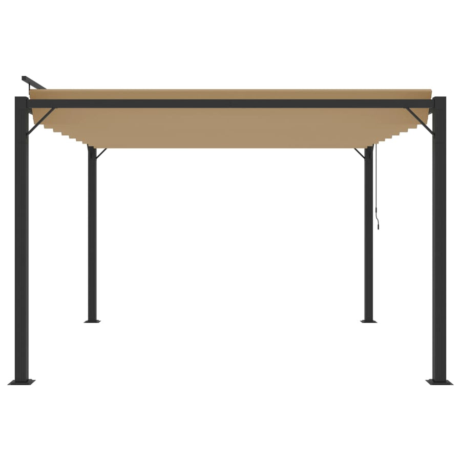 Prieel Met Lamellendak Stof En Aluminium 3 x 3 m Taupe