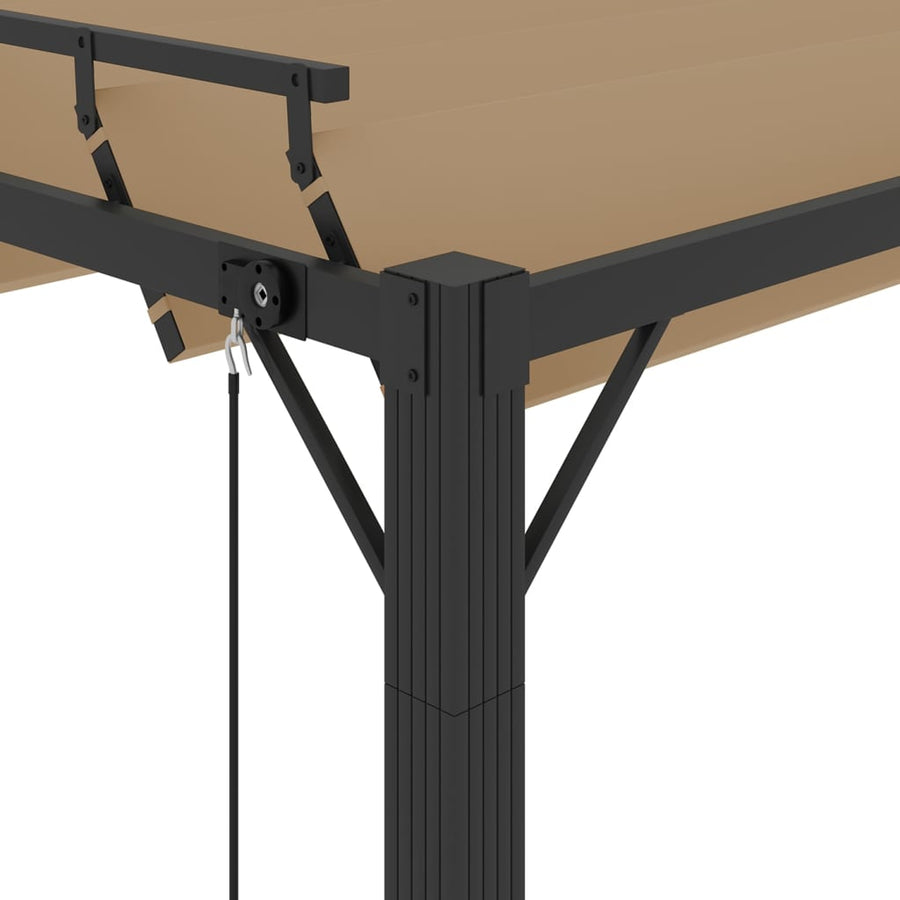 Prieel Met Lamellendak Stof En Aluminium 3 x 3 m Taupe