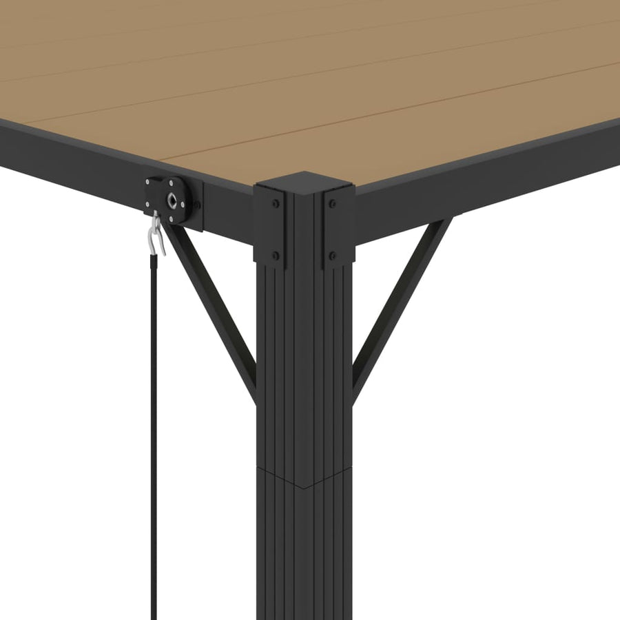 Prieel Met Lamellendak Stof En Aluminium 3 x 3 m Taupe