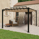 Prieel 3x3 m lamellendak aluminium taupe