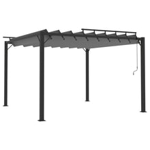 Prieel Met Lamellendak Stof En Aluminium Kleurig 3 x 3 m