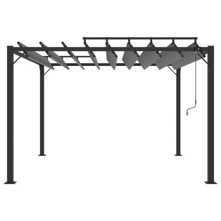 Prieel Met Lamellendak Stof En Aluminium Kleurig 3 x 3 m