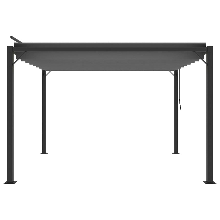 Prieel Met Lamellendak Stof En Aluminium Kleurig 3 x 3 m