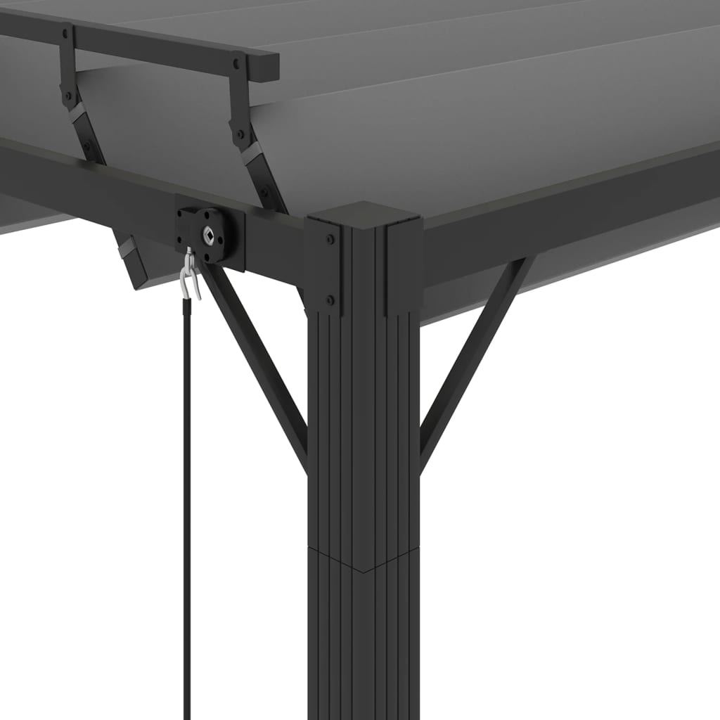 Prieel Met Lamellendak Stof En Aluminium Kleurig 3 x 3 m