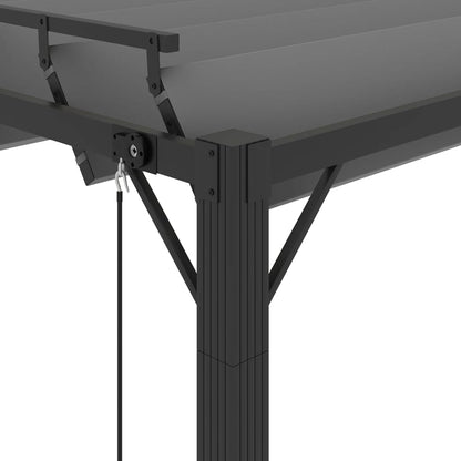 Prieel Met Lamellendak Stof En Aluminium Kleurig 3 x 3 m