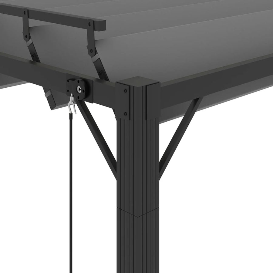 Prieel Met Lamellendak Stof En Aluminium Kleurig 3 x 3 m