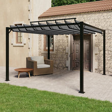 Prieel Met Lamellendak Stof En Aluminium Kleurig 3 x 3 m