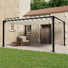 Prieel 3x4 m lamellendak aluminium crèmekleurig