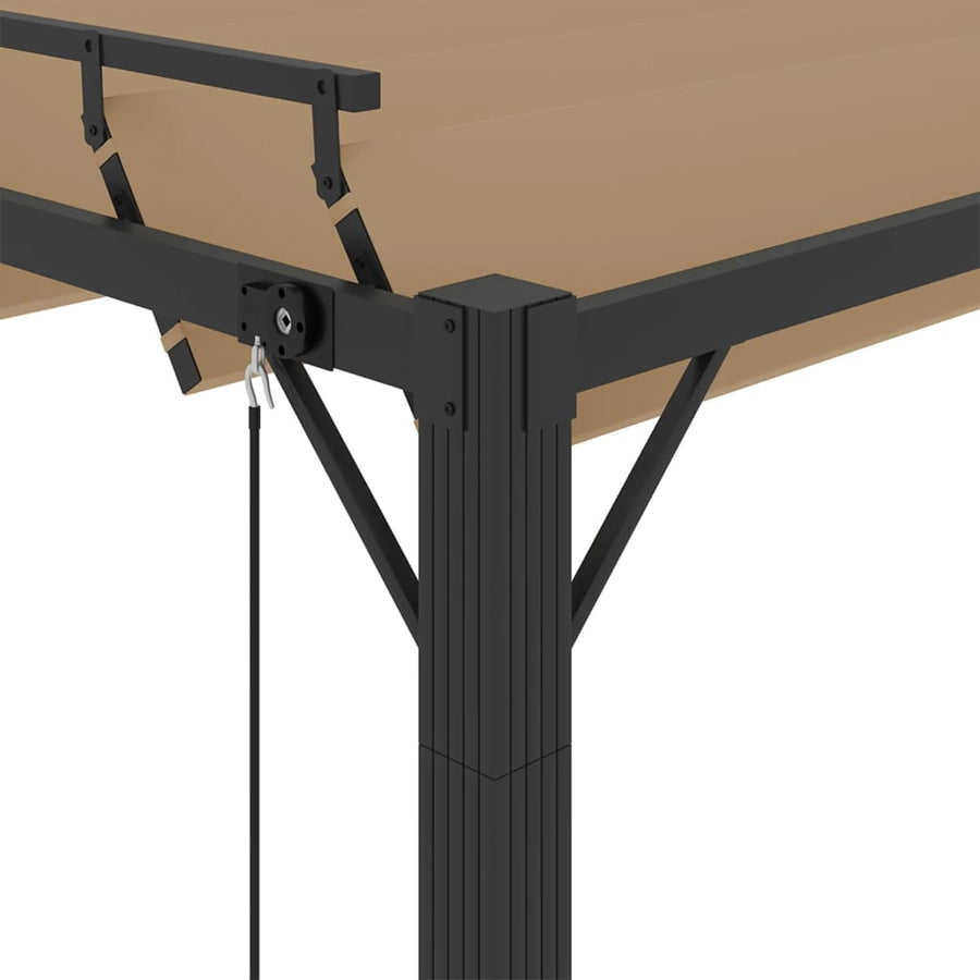 Prieel Met Lamellendak Stof En Aluminium 3 x 4 m Taupe
