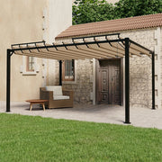 Prieel 3x4 m lamellendak aluminium taupe