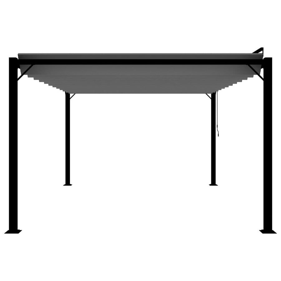 Prieel Met Lamellendak Stof En Aluminium Kleurig 3 x 4 m Antraciet