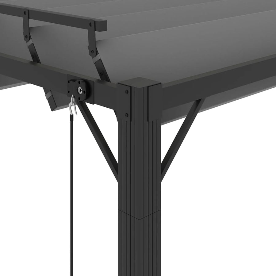 Prieel Met Lamellendak Stof En Aluminium Kleurig 3 x 4 m Antraciet