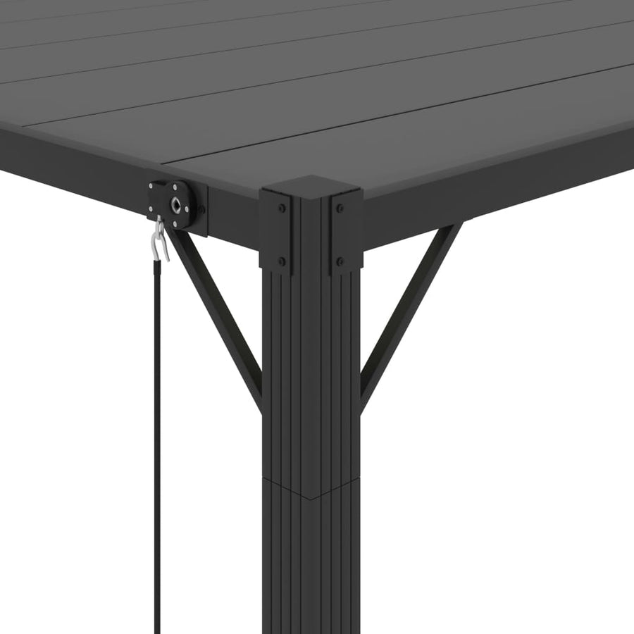 Prieel Met Lamellendak Stof En Aluminium Kleurig 3 x 4 m Antraciet