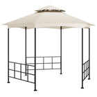 Gazebo with side panels 3.1x2.7 m cream-coloured