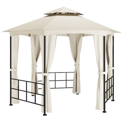 Prieel Met Zijwanden 3,1X2,7 M Kleurig Crème