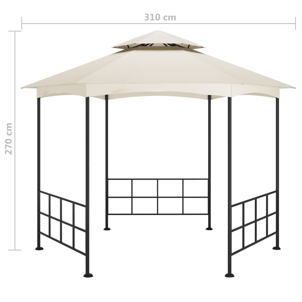 Prieel Met Zijwanden 3,1X2,7 M Kleurig Crème