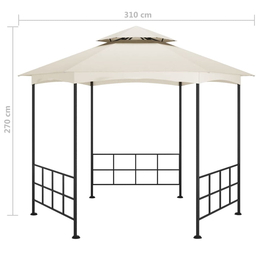 Prieel Met Zijwanden 3,1X2,7 M Kleurig Crème