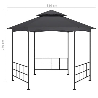 Prieel Met Zijwanden 3,1X2,7 M Kleurig Antraciet