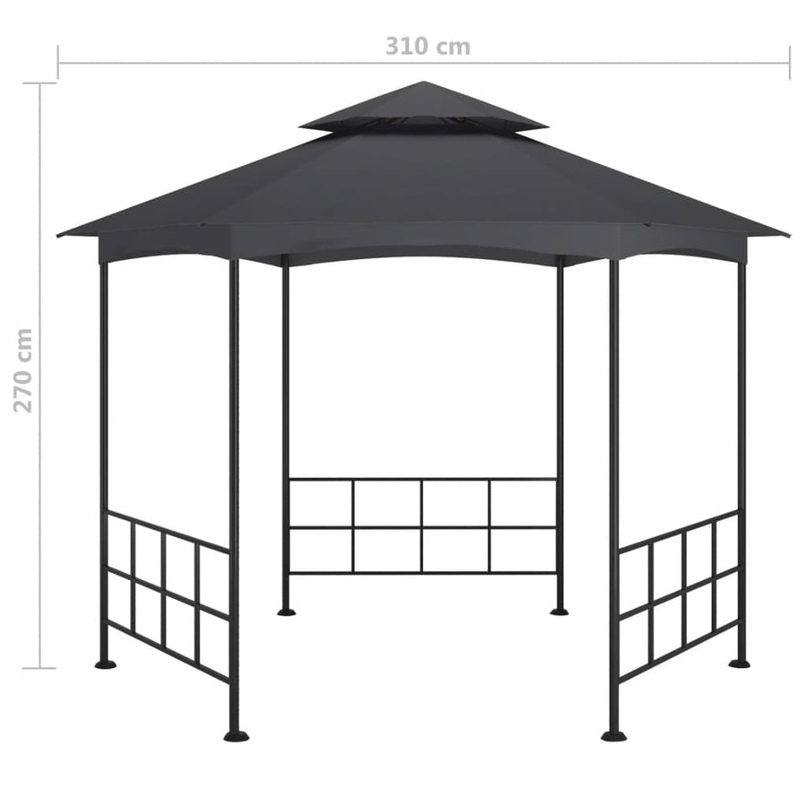 Prieel Met Zijwanden 3,1X2,7 M Kleurig Antraciet