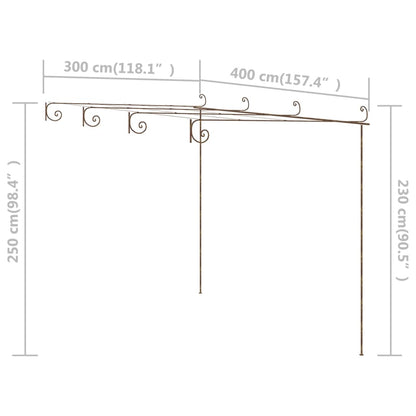Tuinpergola 4X3X2,5 M Ijzer Antiekbruin 4 x 3x 2.5 m