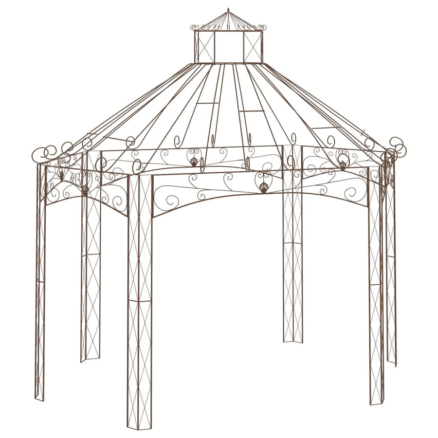 Tuinpaviljoen 400X258X378 Cm Ijzer Antiekbruin 400 x 258 x 378 cm