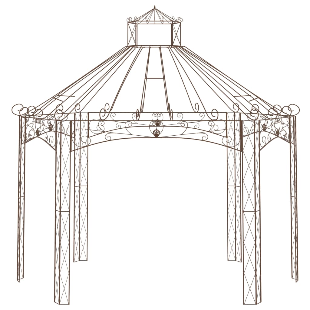 Tuinpaviljoen 400X258X378 Cm Ijzer Antiekbruin 400 x 258 x 378 cm