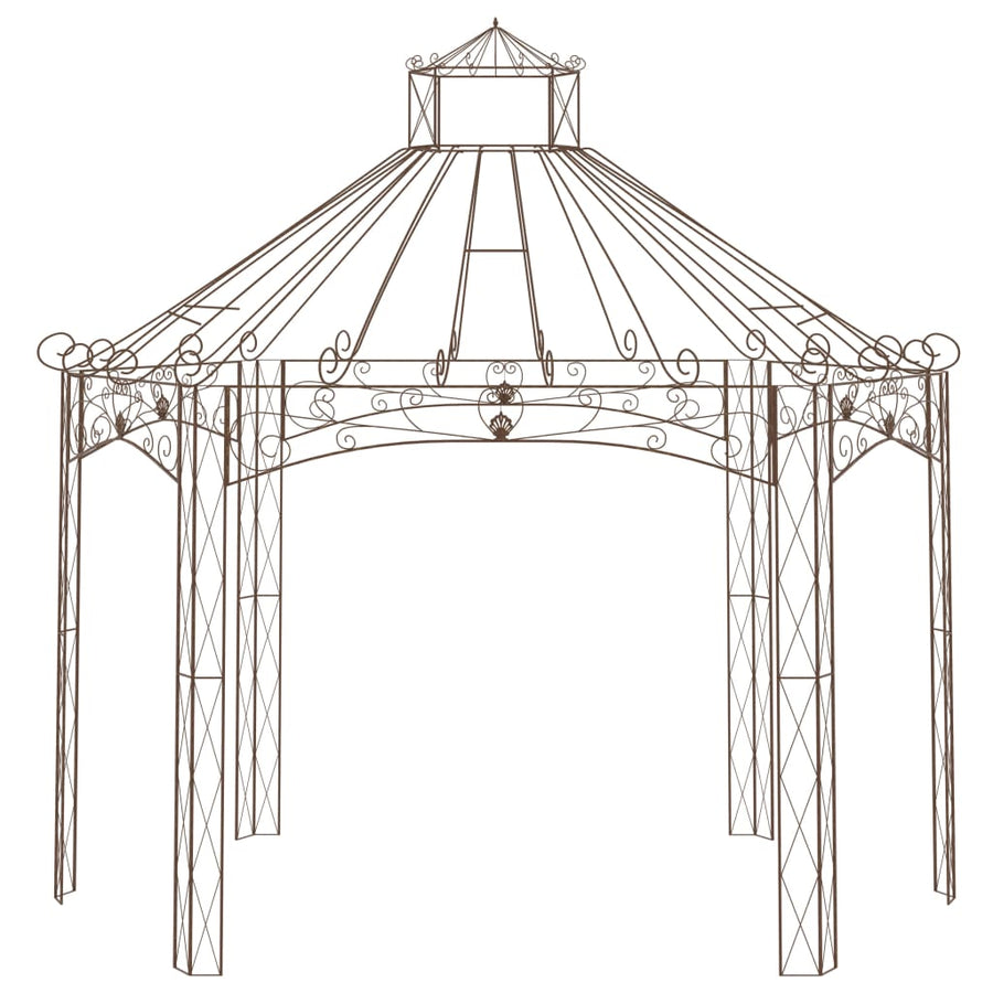 Tuinpaviljoen 400X258X378 Cm Ijzer Antiekbruin 400 x 258 x 378 cm