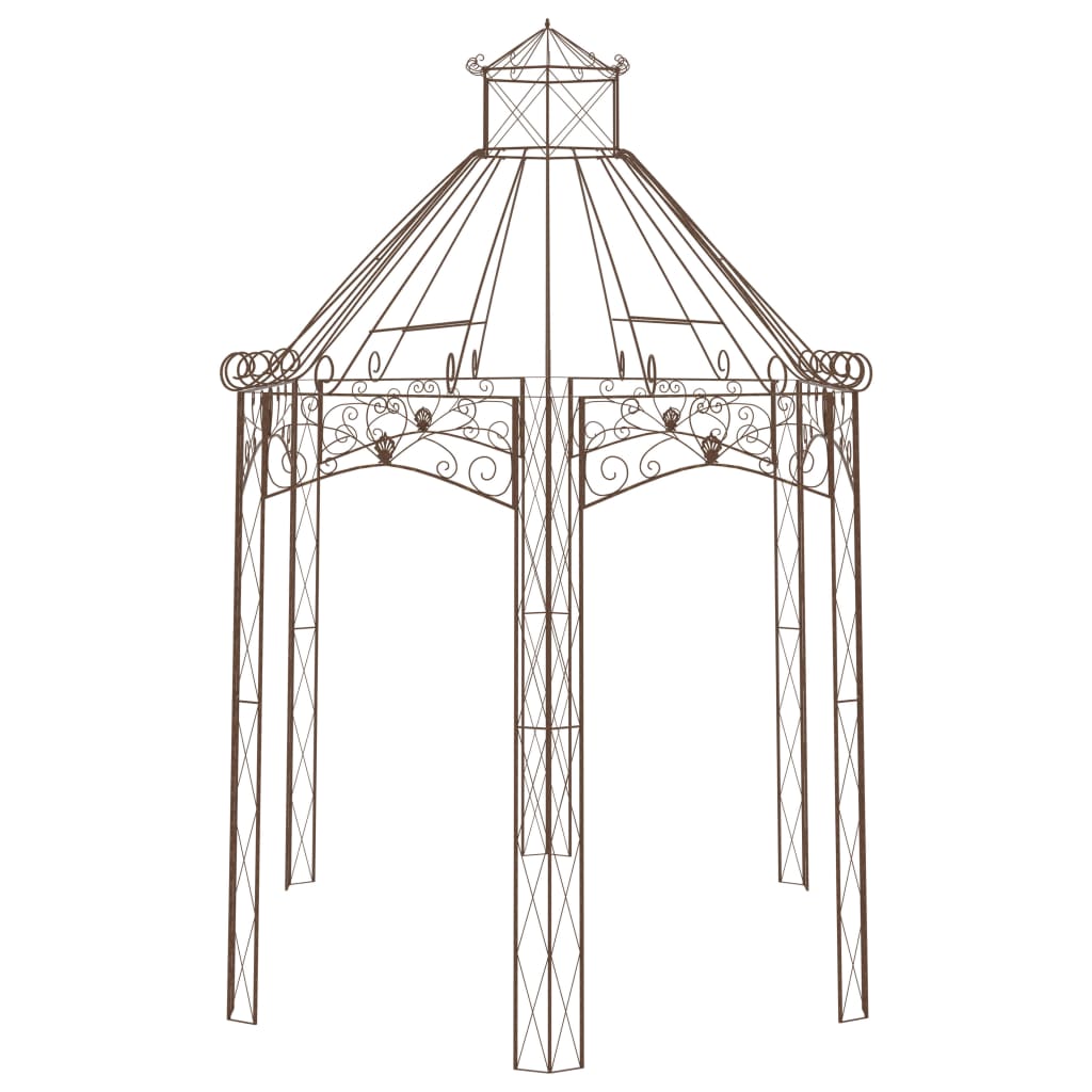 Tuinpaviljoen 400X258X378 Cm Ijzer Antiekbruin 400 x 258 x 378 cm