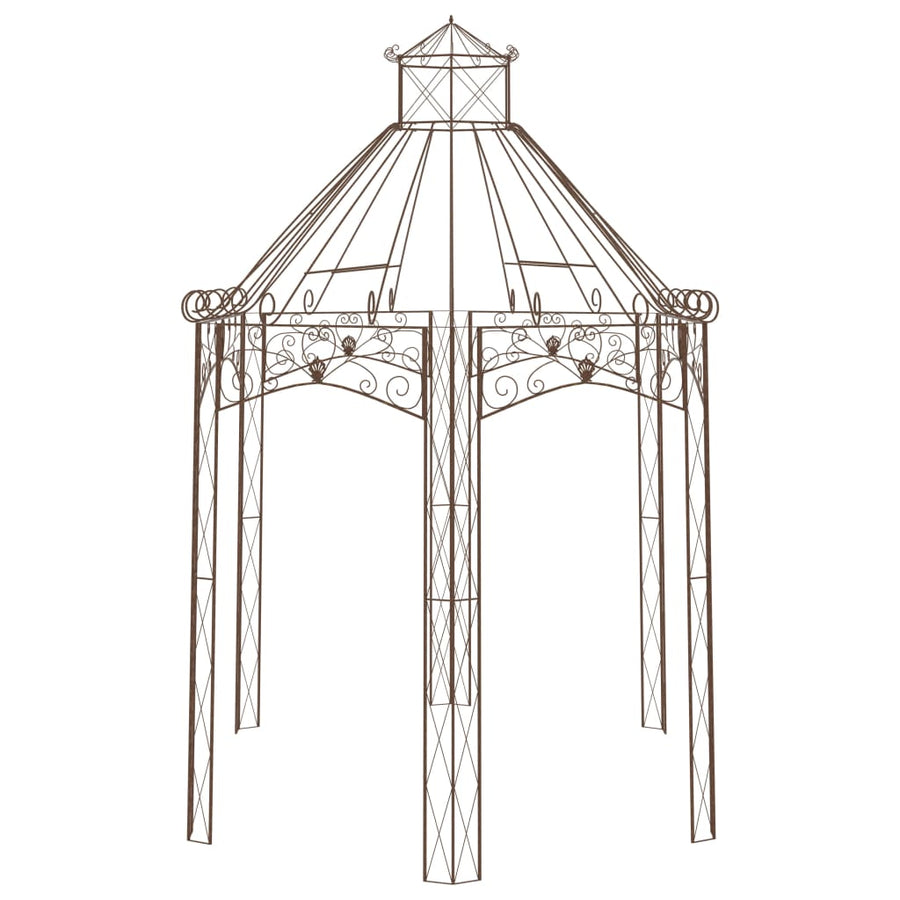 Tuinpaviljoen 400X258X378 Cm Ijzer Antiekbruin 400 x 258 x 378 cm