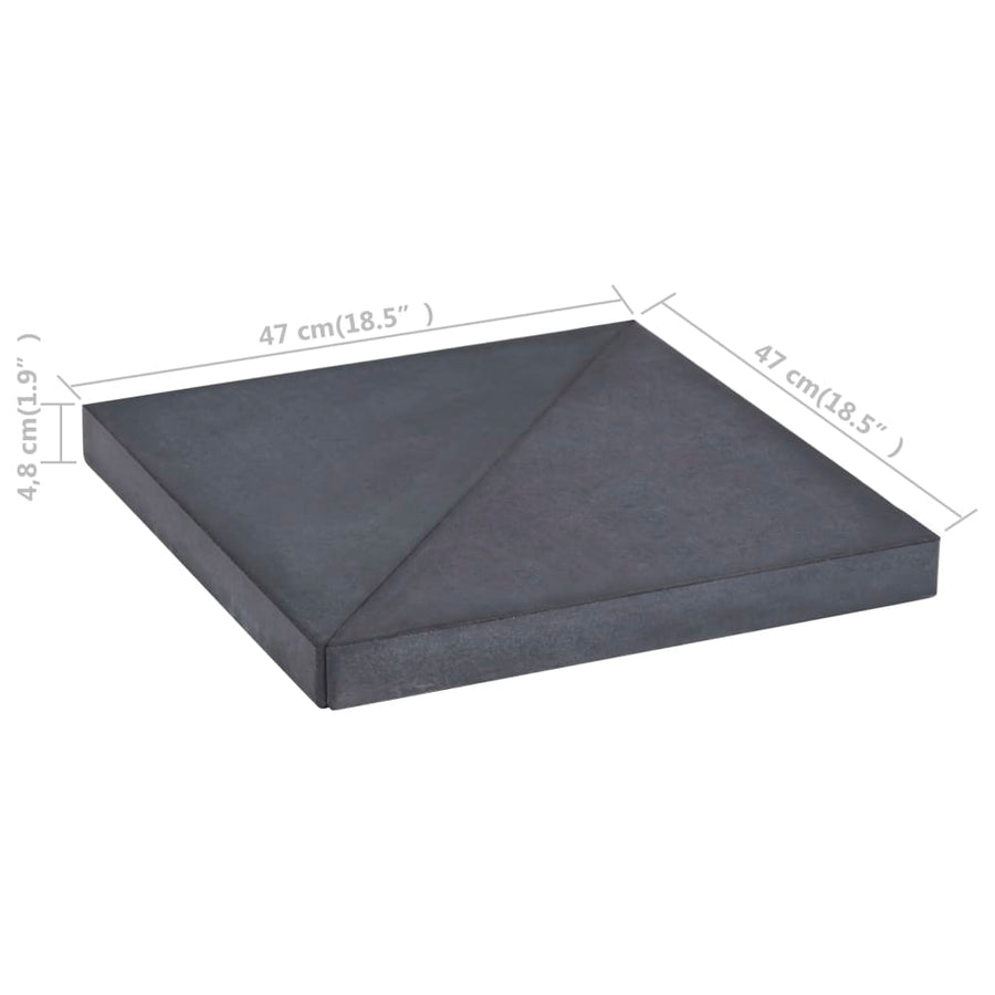 Parasolvoetplaat Vierkant 15 Kg Graniet Zwart