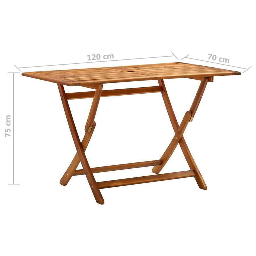 Tuintafel Inklapbaar Massief Acaciahout 120 x 70 x 75 cm