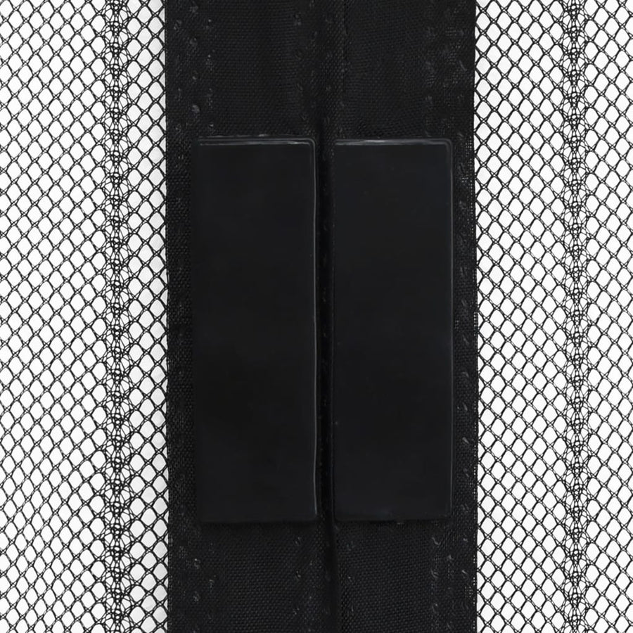 Insectendeurgordijnen 2 St Magnetisch 200X80 Cm Zwart 200 x 80 cm
