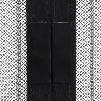 Insectendeurgordijnen 2 St Magnetisch 220X100 Cm Zwart 220 x 100 cm
