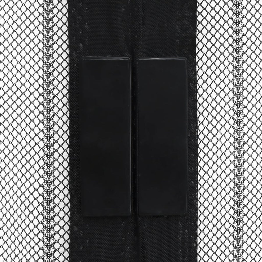 Insectendeurgordijnen 2 St Magnetisch 220X100 Cm Zwart 220 x 100 cm