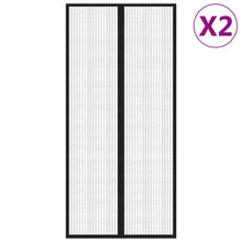 Insectendeurgordijnen 2 St Magnetisch 220X110 Cm Zwart 220 x 110 cm
