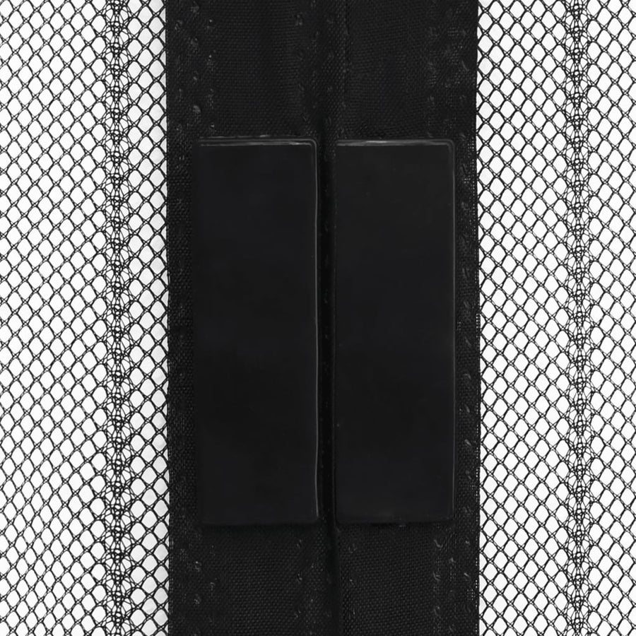 Insectendeurgordijnen 2 St Magnetisch 220X110 Cm Zwart 220 x 110 cm