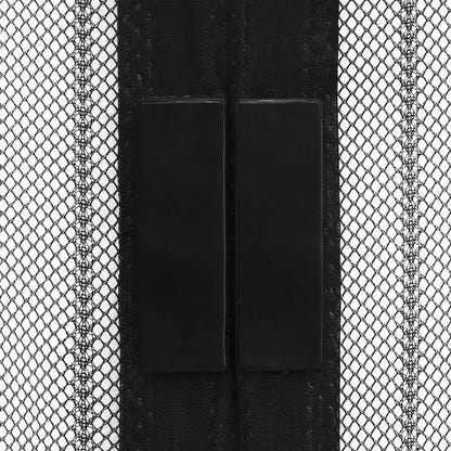 Insectendeurgordijnen 2 St Magnetisch 220X130 Cm Zwart 220 x 130 cm
