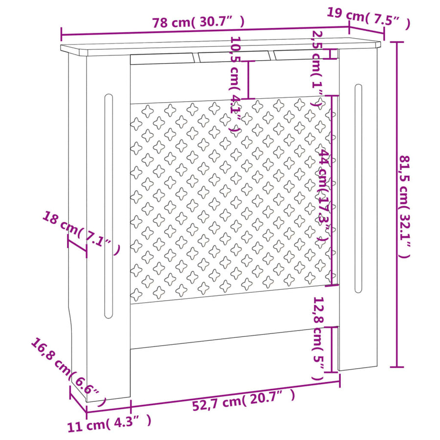 Radiatorombouw 78 Cm Mdf 1 78 x 19 x 81.5 cm Wit