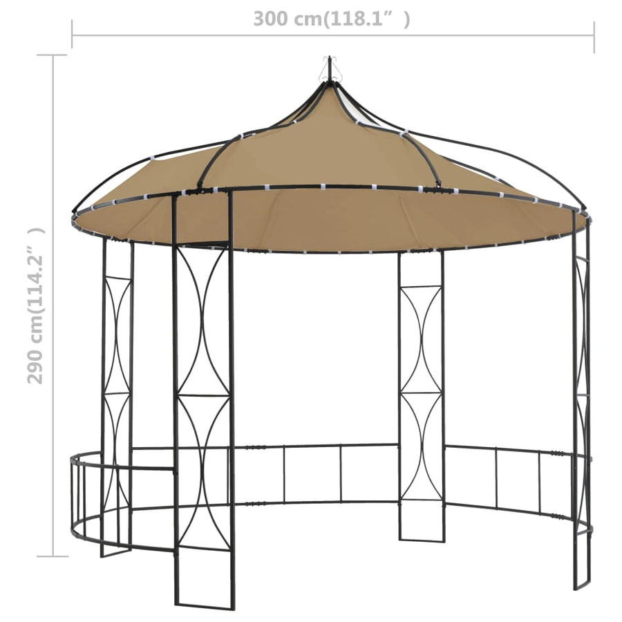 Prieel Rond 300X290 Cm Taupe