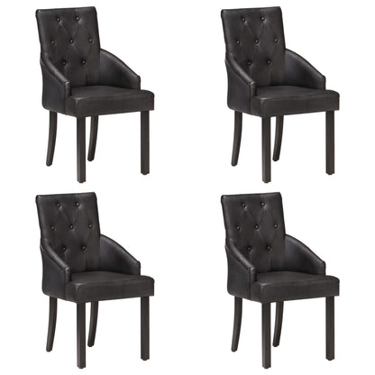 Eetkamerstoelen 4 St Echt Geitenleer Zwart
