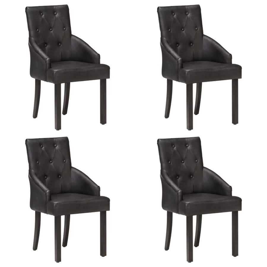Eetkamerstoelen 4 St Echt Geitenleer Zwart