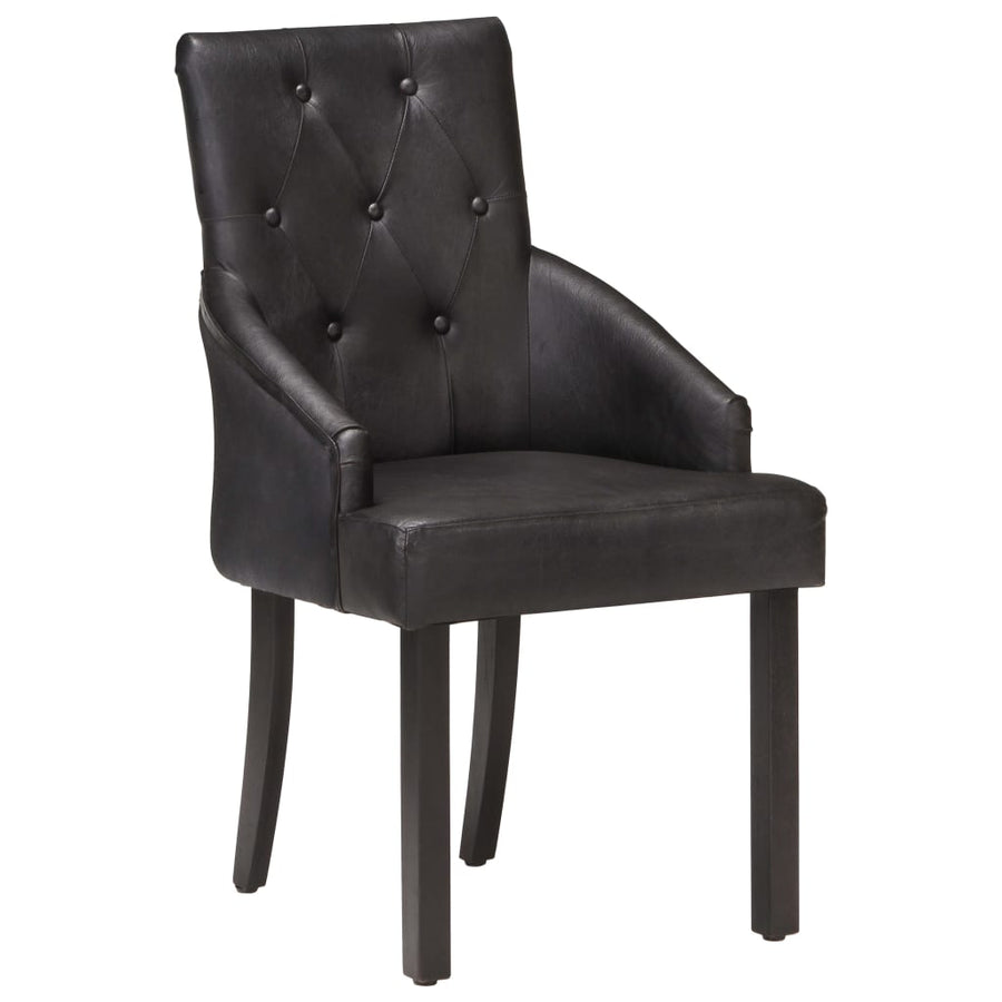 Eetkamerstoelen 4 St Echt Geitenleer Zwart