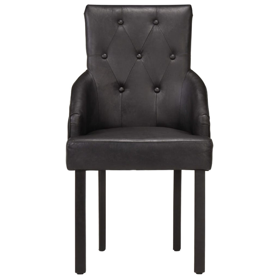 Eetkamerstoelen 4 St Echt Geitenleer Zwart
