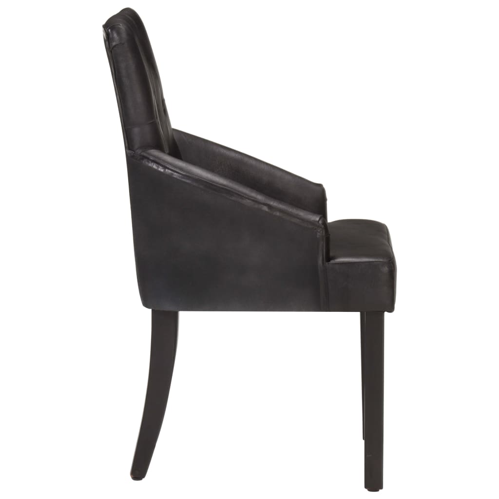 Eetkamerstoelen 4 St Echt Geitenleer Zwart